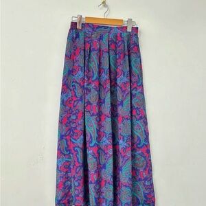 Black Lace-Up Grommet Maxi Skirt Stretchy Waist Size S/M